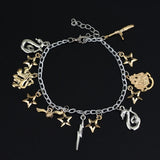 Movie HP Potter Deathly Hallows Bracelet Time Turner Hogwarts School Logo Bangles Bracelets for Women Men Jewelry Gift