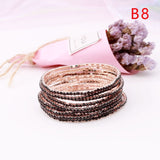 5pcs Fashion Rhinestone Stretch Gold Bracelets Femme Elastic Crystal Bracelets For Women Bling Girl Gift Wedding Bridal Jewelry