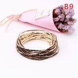 5pcs Fashion Rhinestone Stretch Gold Bracelets Femme Elastic Crystal Bracelets For Women Bling Girl Gift Wedding Bridal Jewelry