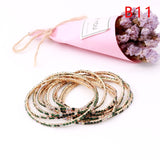 5pcs Fashion Rhinestone Stretch Gold Bracelets Femme Elastic Crystal Bracelets For Women Bling Girl Gift Wedding Bridal Jewelry