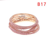 5pcs Fashion Rhinestone Stretch Gold Bracelets Femme Elastic Crystal Bracelets For Women Bling Girl Gift Wedding Bridal Jewelry