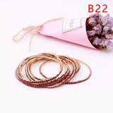 5pcs Fashion Rhinestone Stretch Gold Bracelets Femme Elastic Crystal Bracelets For Women Bling Girl Gift Wedding Bridal Jewelry