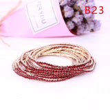5pcs Fashion Rhinestone Stretch Gold Bracelets Femme Elastic Crystal Bracelets For Women Bling Girl Gift Wedding Bridal Jewelry